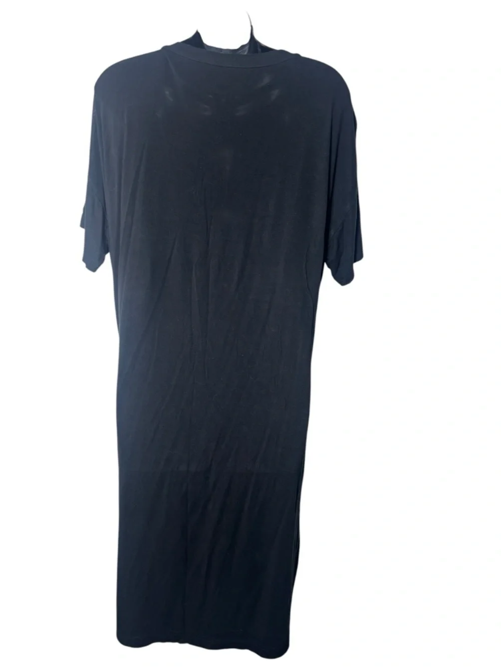 Black V-Neck Pocket‎ T-Shirt Dress